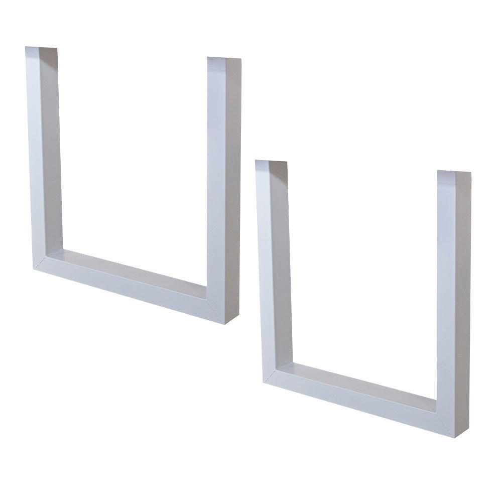 Rahmen U Weiß Dimehouse Weiß LxBxH 78x74x29 Metall Weißes Foto, diagonale Vorderansicht