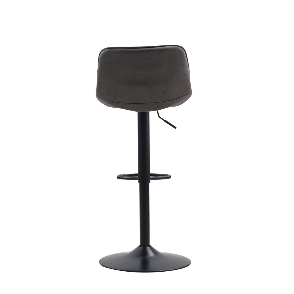 Barhocker Keston Dimehouse Anthrazit LxBxH 82x52x39 Mikrofaser Weißes Foto diagonale Rückansicht