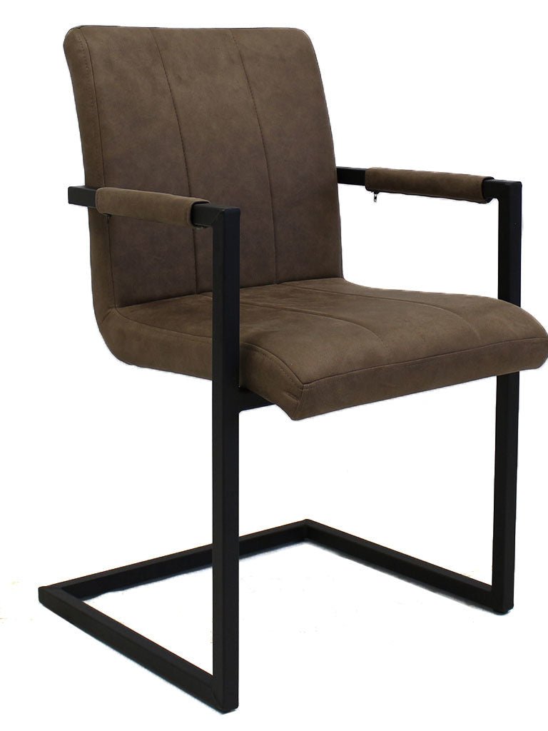 Esszimmerstuhl Jackson Dimehouse Taupe LxBxH 71x58x54 Stoff Weißfoto schräg Vorderansicht