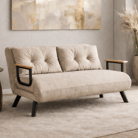 2-zits beige slaapbank