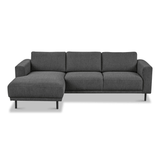 Banken - Moderne hoekbank met Chaise Longue Antraciet Stof Aniko links 238x142x78 cm - Dimehouse