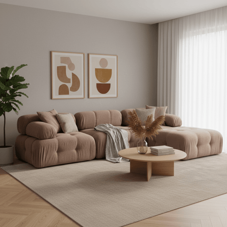 Banken - Modulaire bank 3 - zits met hocker Doblo cappuccino - Dimehouse