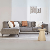 Banken - Hoekbank met hoge poten taupe velvet Chloe - links - Dimehouse