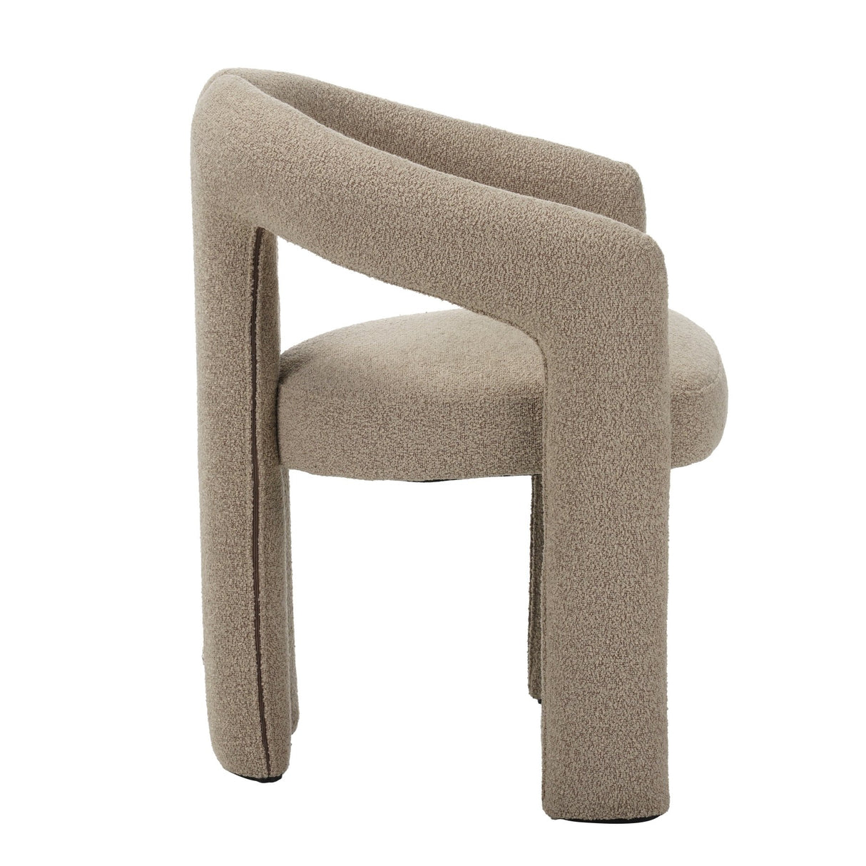 Eetkamerstoelen - Design Eetkamerstoel Zandkleur Bouclé Maro - Volledig Stof - Dimehouse