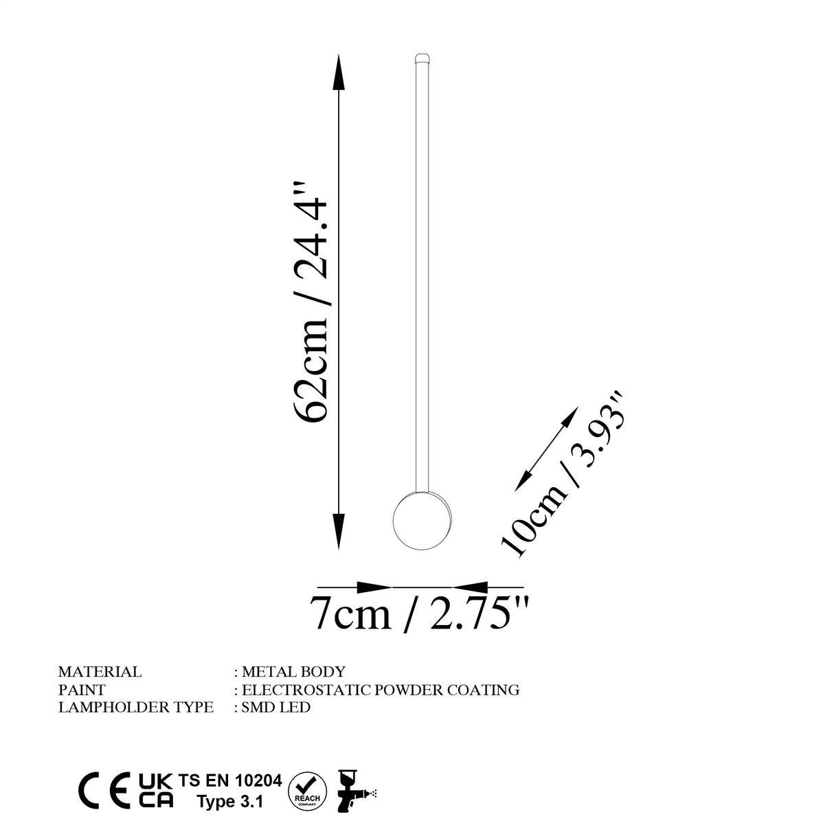 Wandlampen - Wandlamp Goud 62 cm Metaal Vortex - Dimehouse