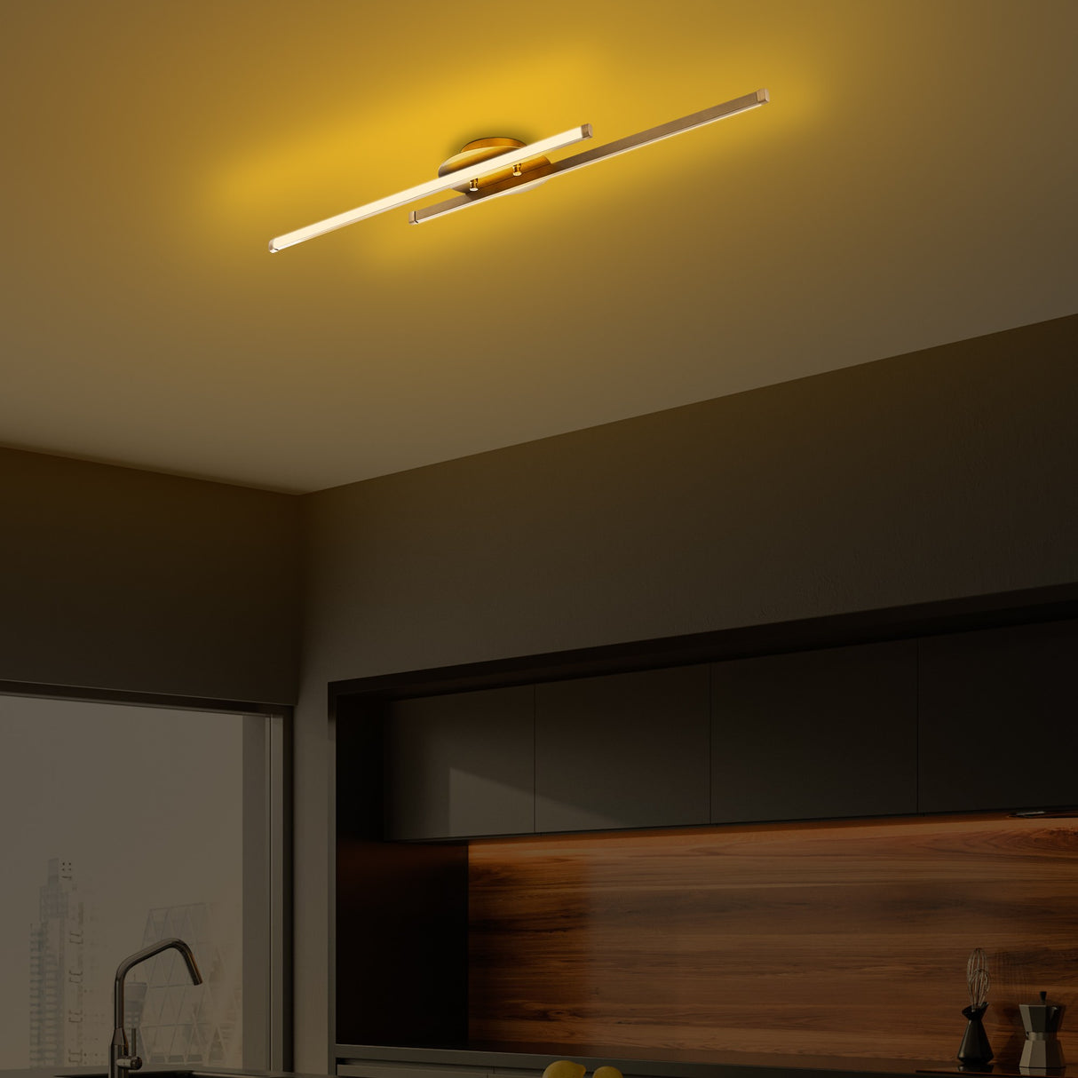Plafondlampen - Plafondlamp Goud Metaal Hawk - Dimehouse