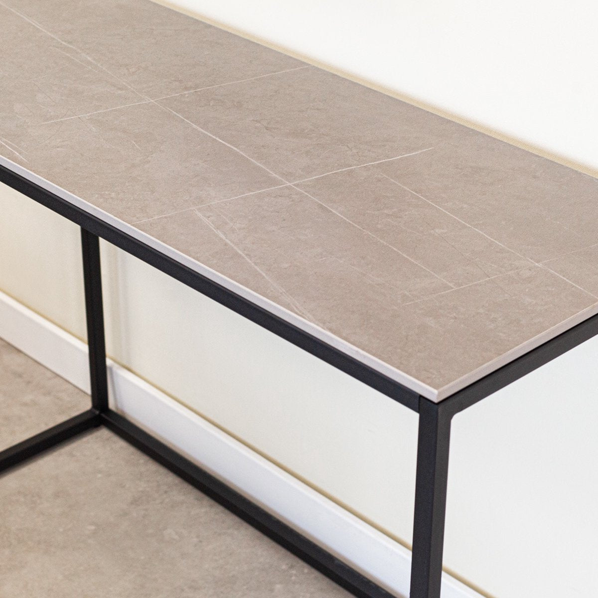 Schminktisch Fien Grauer Marmor-Look 100x40 cm