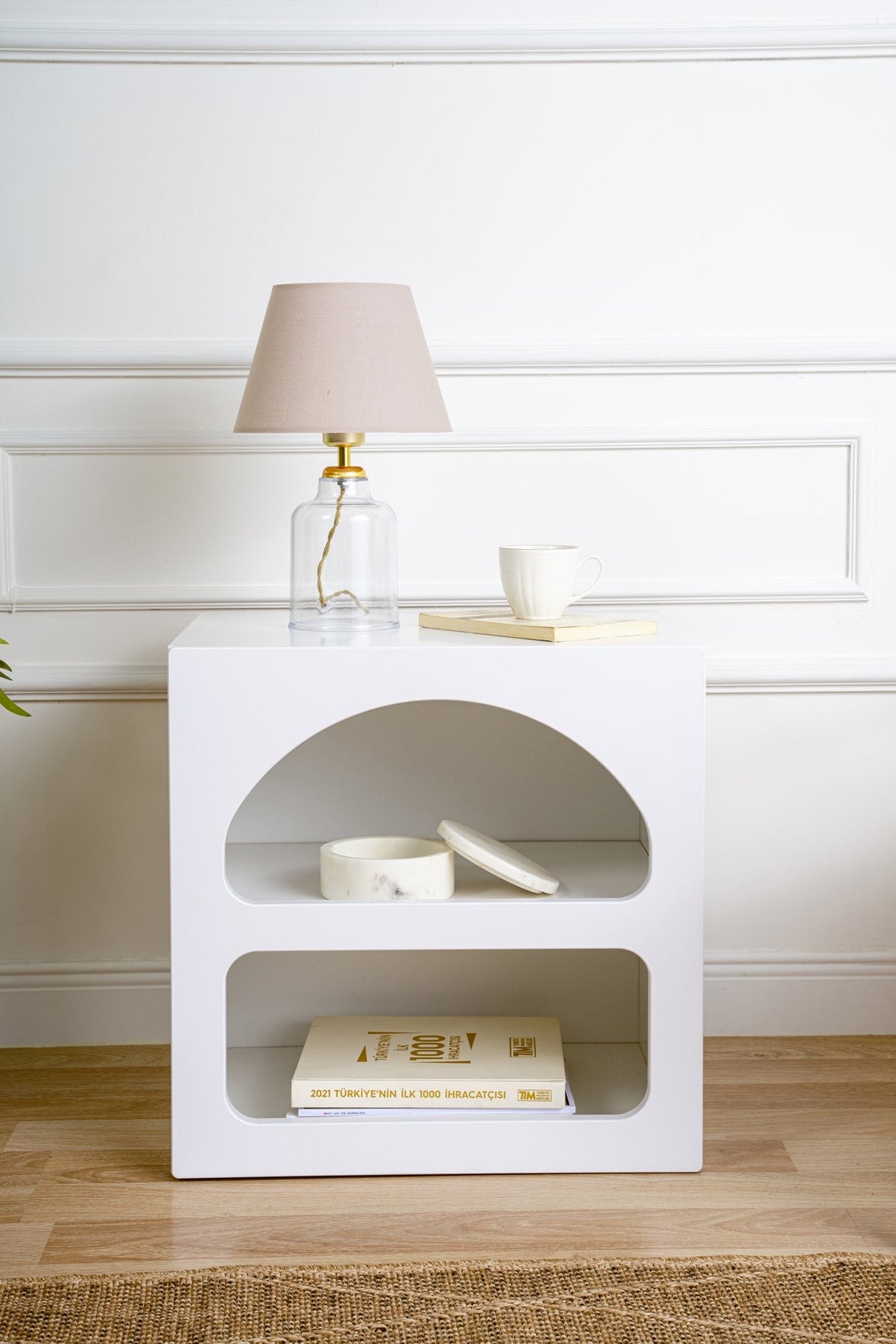 Nachtkastjes - Nachtkastje Lorin Wit Melamine 50x50x38 cm - Dimehouse
