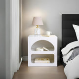 Nachtkastjes - Nachtkastje Lorin Wit Melamine 50x50x38 cm - Dimehouse