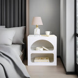 Nachtkastjes - Nachtkastje Lorin Wit Melamine 50x50x38 cm - Dimehouse