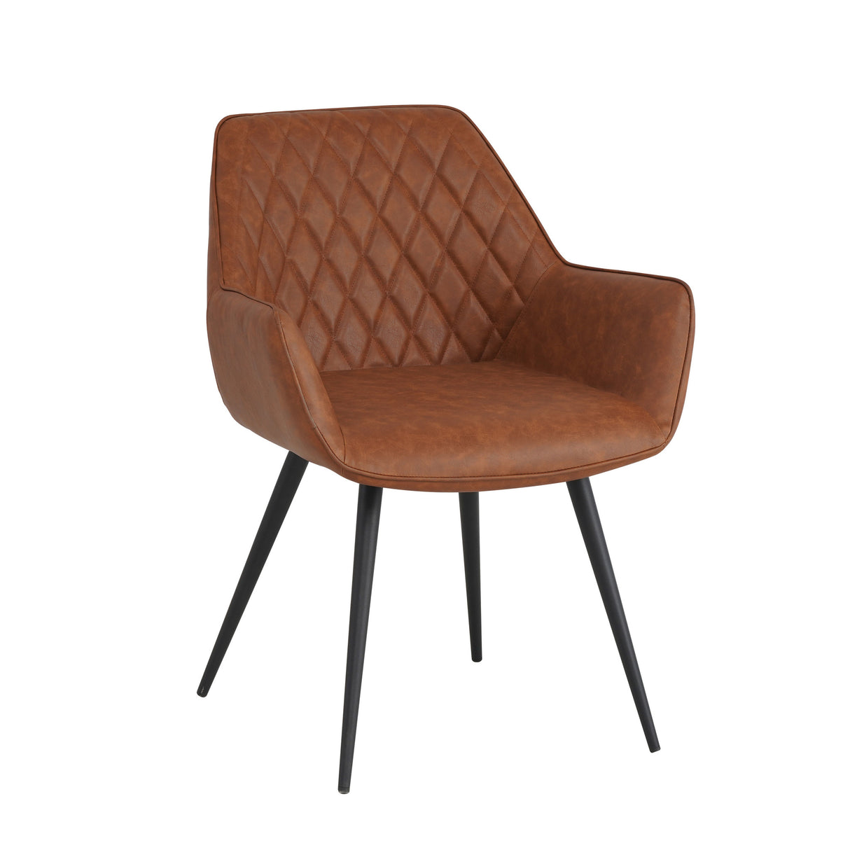 Esszimmerstuhl Cara Dimehouse Cognac LxBxH 78x65x57 Kunstleder Weißes Foto diagonale Vorderansicht