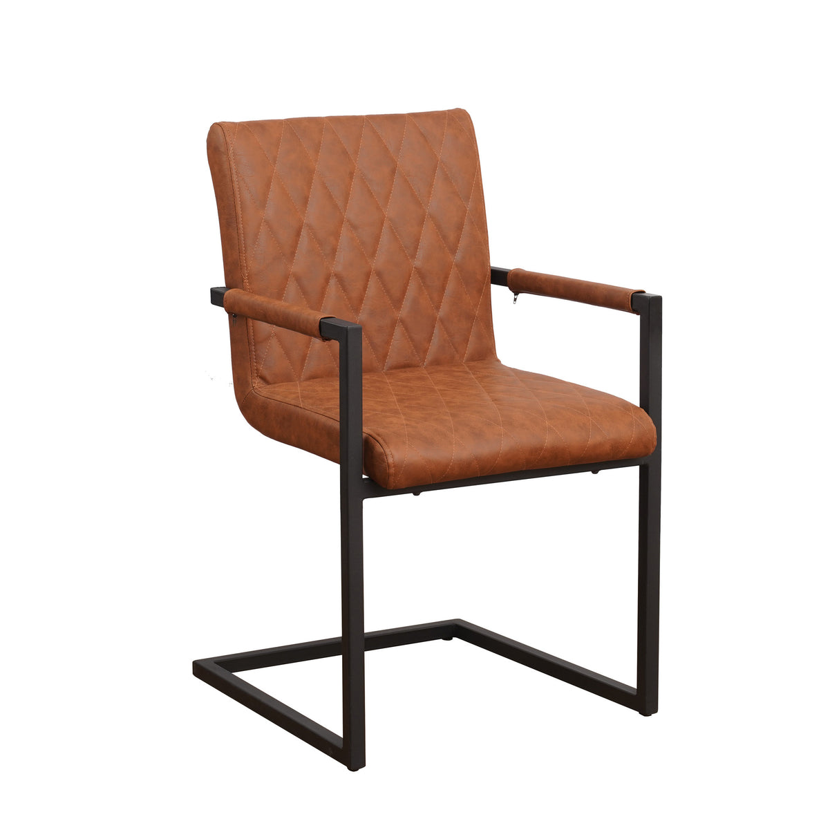 Esszimmerstuhl Ruben Dimehouse Cognac LxBxH 71x59x58 Kunstleder Weißfoto schräg Vorderansicht