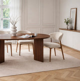 Eettafels - Ovale eettafel walnoot melamine - Japandi - 180x89,5x75 cm - Sota - Dimehouse