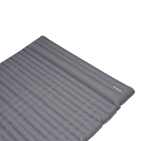 Luftmatratze für 2 Personen mit integriertem Aufblassystem 205x140x10 cm Dimehouse Grau LxBxH 33x17x17 Nylon Weißes Fotodetail