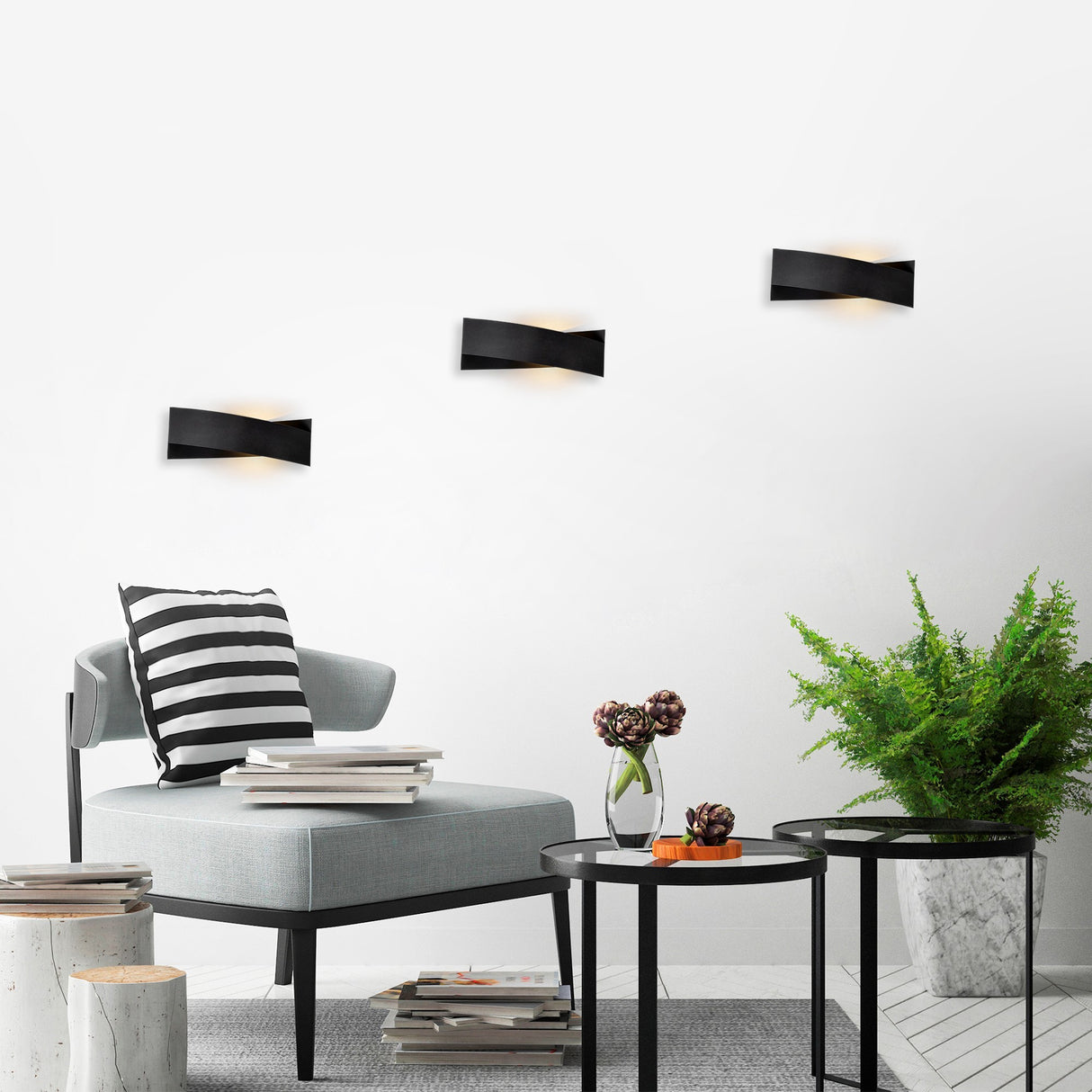 Wandlampen - Wandlamp Zwart Metaal Nebula - Dimehouse
