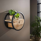 Wandregal Liv DH Interior Hartholz LxBxH 43x43x28 Hartholz Stimmungsvolles Foto diagonale Vorderansicht