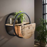 Wandregal Liv DH Interior Hartholz LxBxH 52x52x27 Hartholz Stimmungsvolles Foto diagonale Vorderansicht