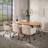 Eettafels - Eettafel Sue 215 cm Mangohout Zand - Dimehouse