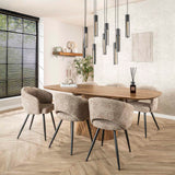 Eettafels - Eettafel Sue 215 cm Mangohout Zand - Dimehouse