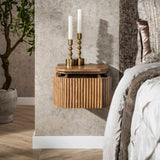 Nachtkastjes - Zwevend Nachtkastje Mangohout Zand 1 Lade - Dimehouse