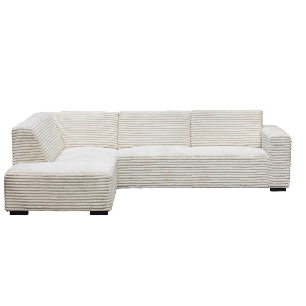 Sofa Gavi DeGeBe Cream Rib Fabric White Foto Vorderansicht