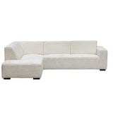 Sofa Gavi DeGeBe Cream Rib Fabric White Foto Vorderansicht