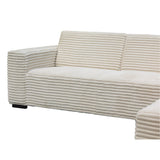 Sofa Gavi DeGeBe Cremefarbener Rippstoff Weißes Fotodetail