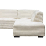 Sofa Gavi DeGeBe Cremefarbener Rippstoff Weißes Fotodetail