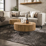 Salontafels - Set van 2 ronde salontafels Maria mangohout - Dimehouse