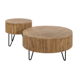 Salontafels - Set van 2 ronde salontafels Maria mangohout - Dimehouse