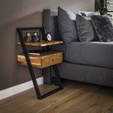 Nachttisch Camila DH Interieur Akazie LxBxH 87x51x21 Akazienholz Weißes Foto diagonale Vorderansicht