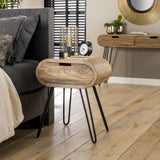Nachttisch Jasmine DH Interior Mango LxBxH 56x41x30 Mangoholz Stimmungsvolles Foto diagonal von vorne