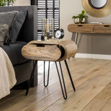 Nachttisch Jasmine DH Interior Mango LxBxH 56x41x30 Mangoholz Stimmungsvolles Foto diagonal von vorne
