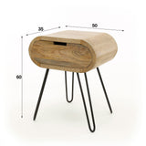 Nachttisch Jasmine DH Interior Mango LxBxH 56x41x30 Mangoholz Weiße Fotogrößenangabe