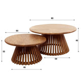 Salontafels - Ronde Salontafel Set van 2 Vera Mangohout - Dimehouse