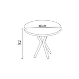 Agnes Esstisch Barock schwarz oval 90 cm melaminbeschichtetes Holzkomposit