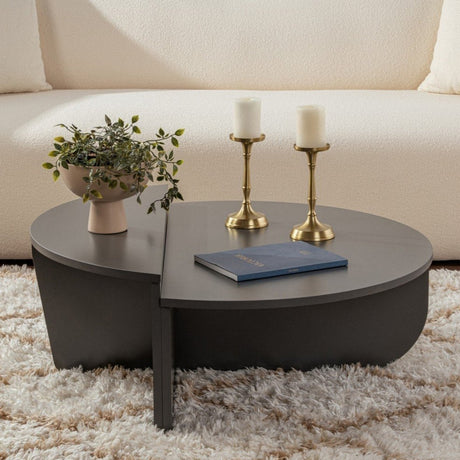 Salontafels - Ronde Salontafel Antraciet Melamine 85 cm Orin - Dimehouse