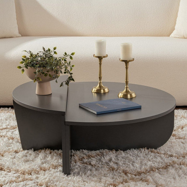 Salontafels - Ronde Salontafel Antraciet Melamine 85 cm Orin - Dimehouse