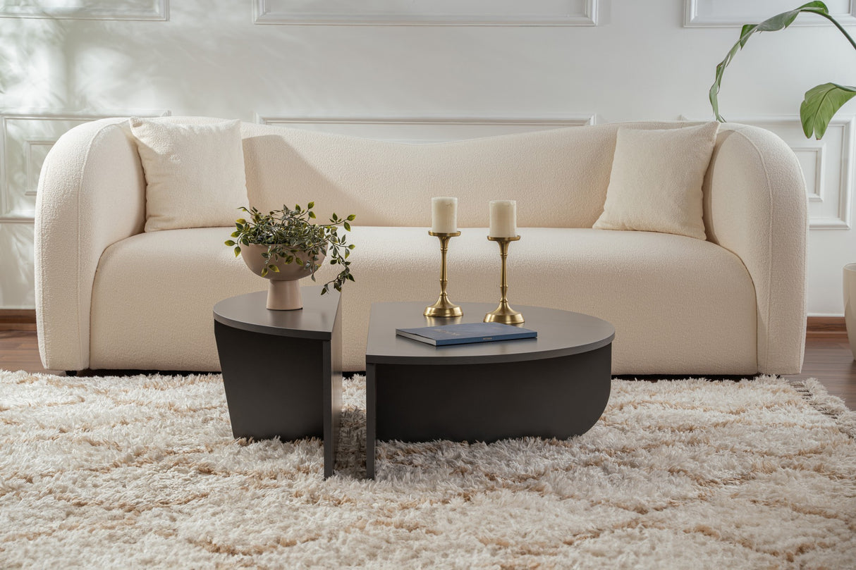 Salontafels - Ronde Salontafel Antraciet Melamine 85 cm Orin - Dimehouse