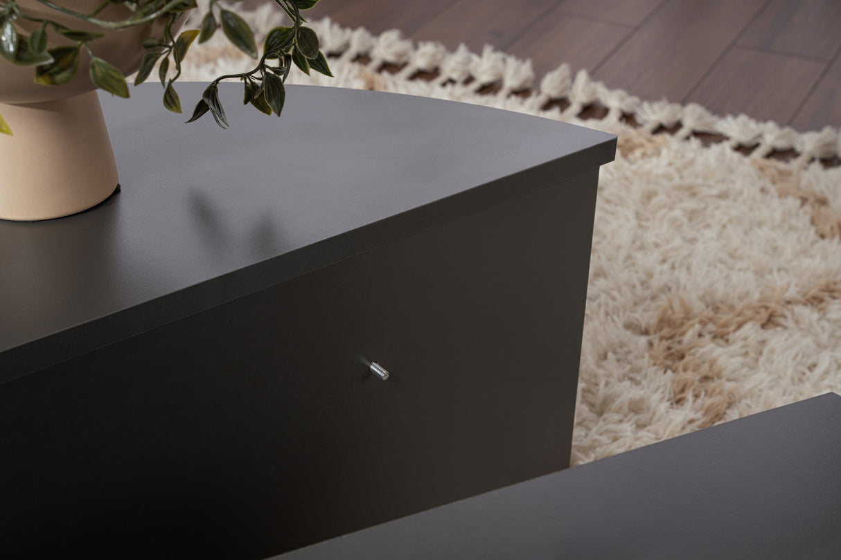Salontafels - Ronde Salontafel Antraciet Melamine 85 cm Orin - Dimehouse