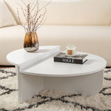 Salontafels - Ronde Salontafel Wit 85 cm Melamine Orin - Dimehouse