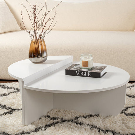 Salontafels - Ronde Salontafel Wit 85 cm Melamine Orin - Dimehouse