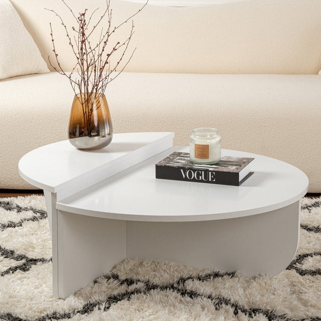 Salontafels - Ronde Salontafel Wit 85 cm Melamine Orin - Dimehouse