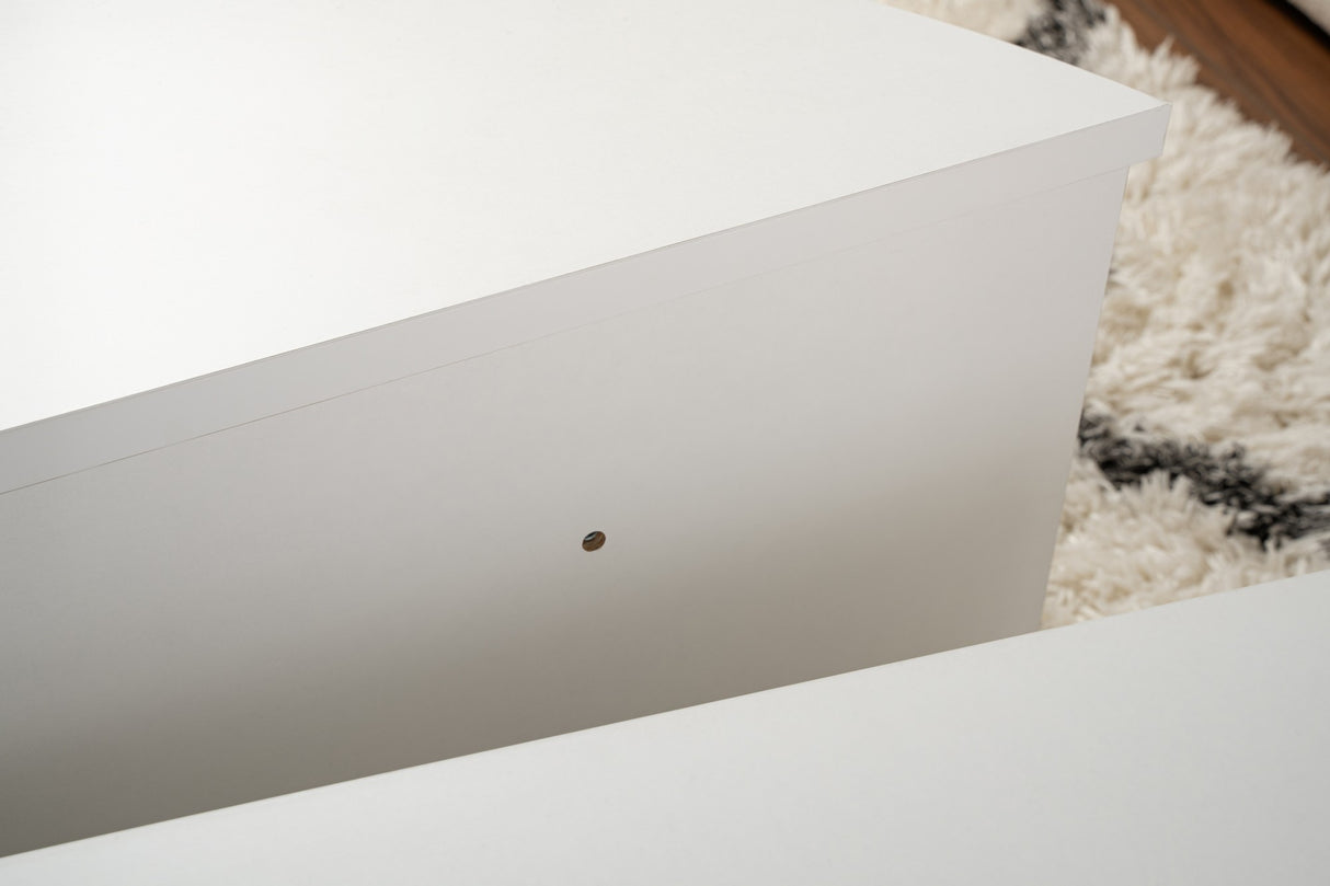 Salontafels - Ronde Salontafel Wit 85 cm Melamine Orin - Dimehouse