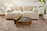 Salontafels - Salontafel Rond 85 cm Naturel Walnoot Melamine Orin - Dimehouse