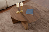 Salontafels - Salontafel Rond 85 cm Naturel Walnoot Melamine Orin - Dimehouse