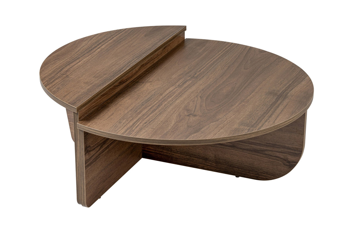 Salontafels - Salontafel Rond 85 cm Naturel Walnoot Melamine Orin - Dimehouse