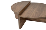 Salontafels - Salontafel Rond 85 cm Naturel Walnoot Melamine Orin - Dimehouse