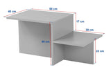 Salontafels - Salontafel Walnoot Melamine - 80 x 40 cm - Eterna - Dimehouse