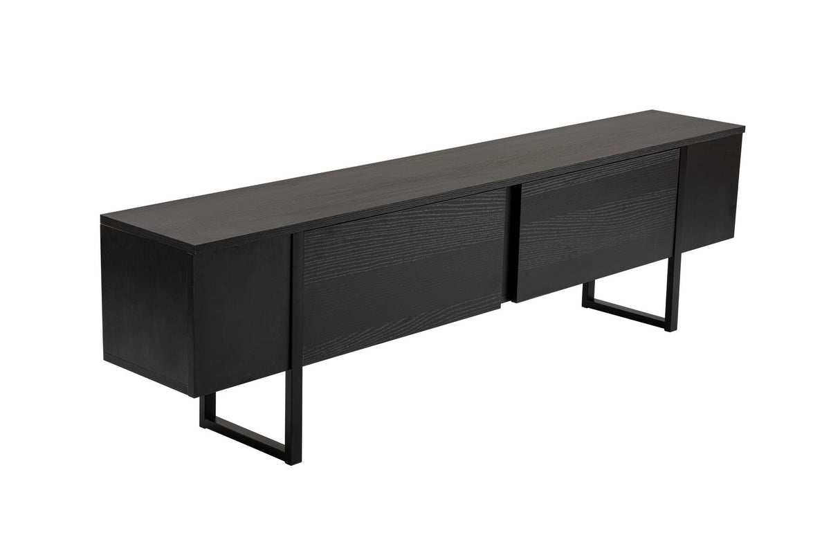 TV Meubels - TV Meubel Zwart Melamine zwart frame 180x50x29,5 cm - Blitz - Dimehouse